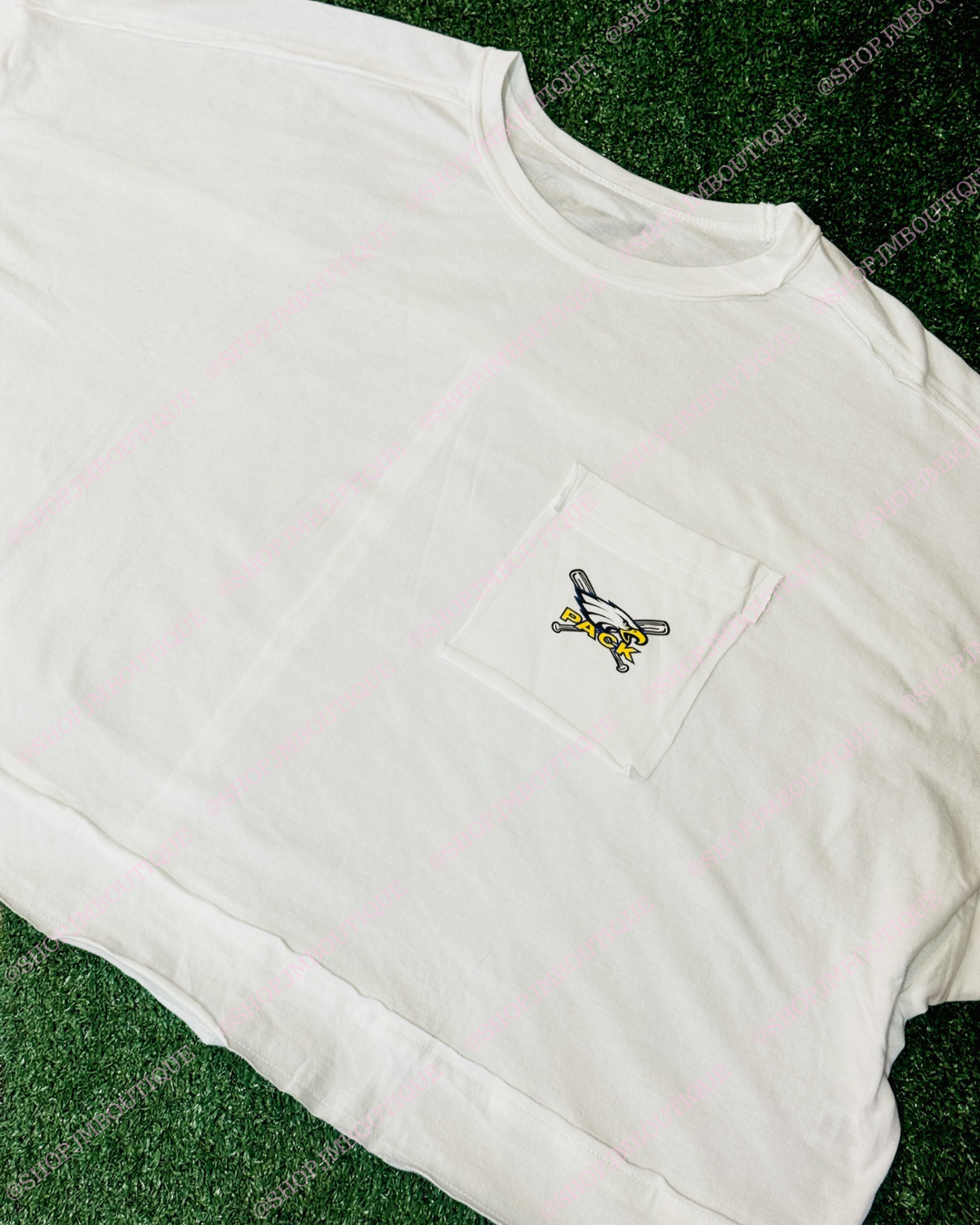 PRE ORDER Design 45 - Women's Crop Box Tee - White
