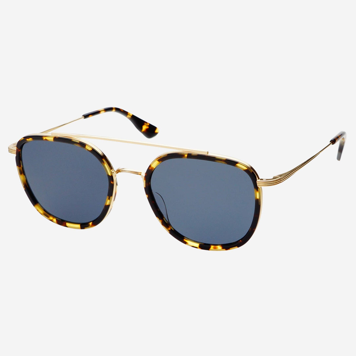 Freyrs Weston Acetate Round Unisex Sunglasses - Yellow Tortoise/Gray