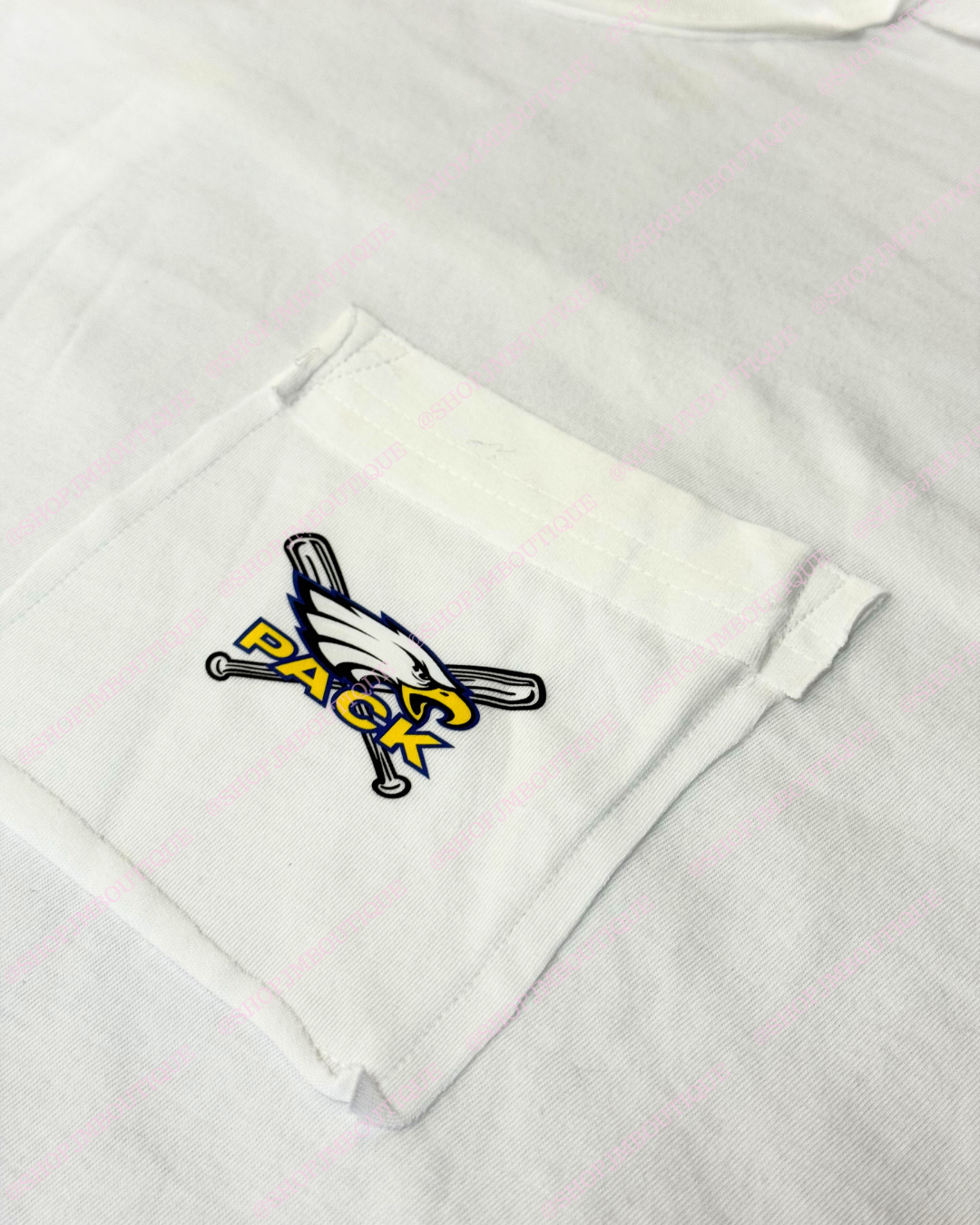 PRE ORDER Design 45 - Women's Crop Box Tee - White