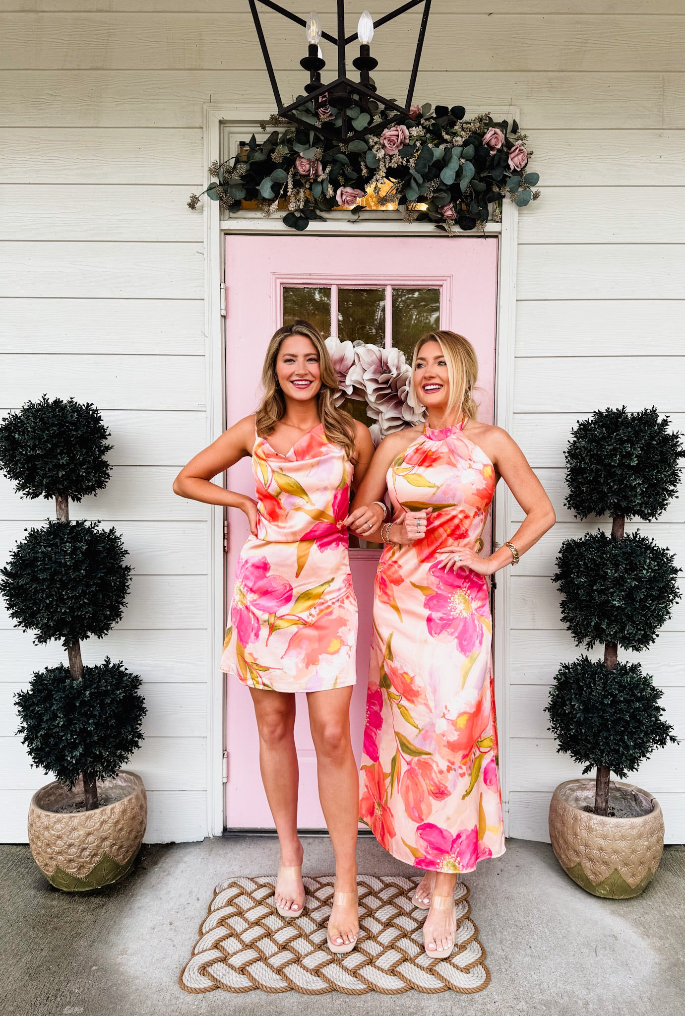 Spring Days Floral Asymmetrical Shoulder Mini Dress - Pink