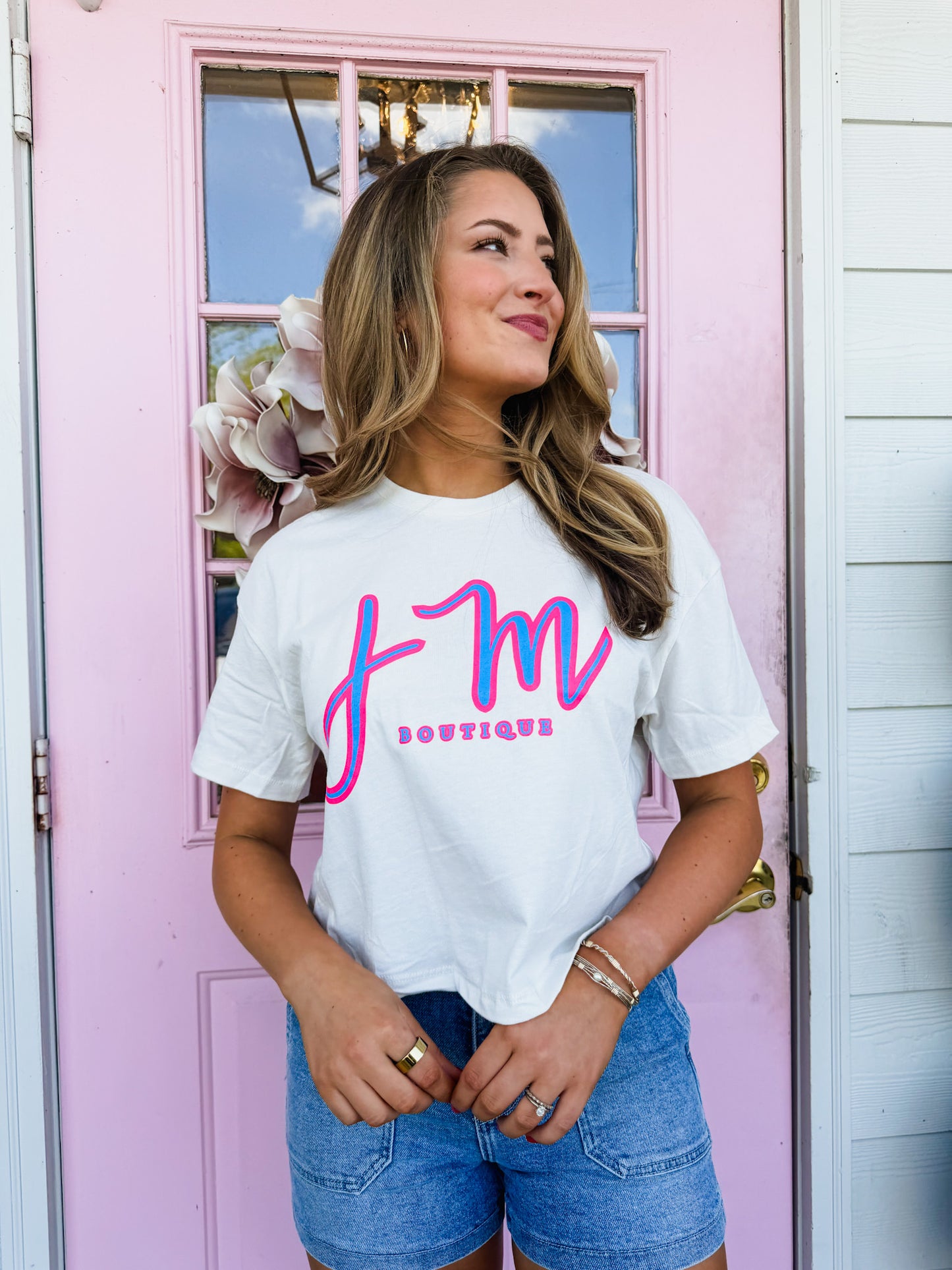 *NEW* JM Cropped Tee - Vintage White
