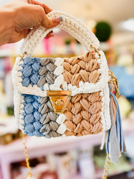 The KC Braided Bag - Neutral Stripe