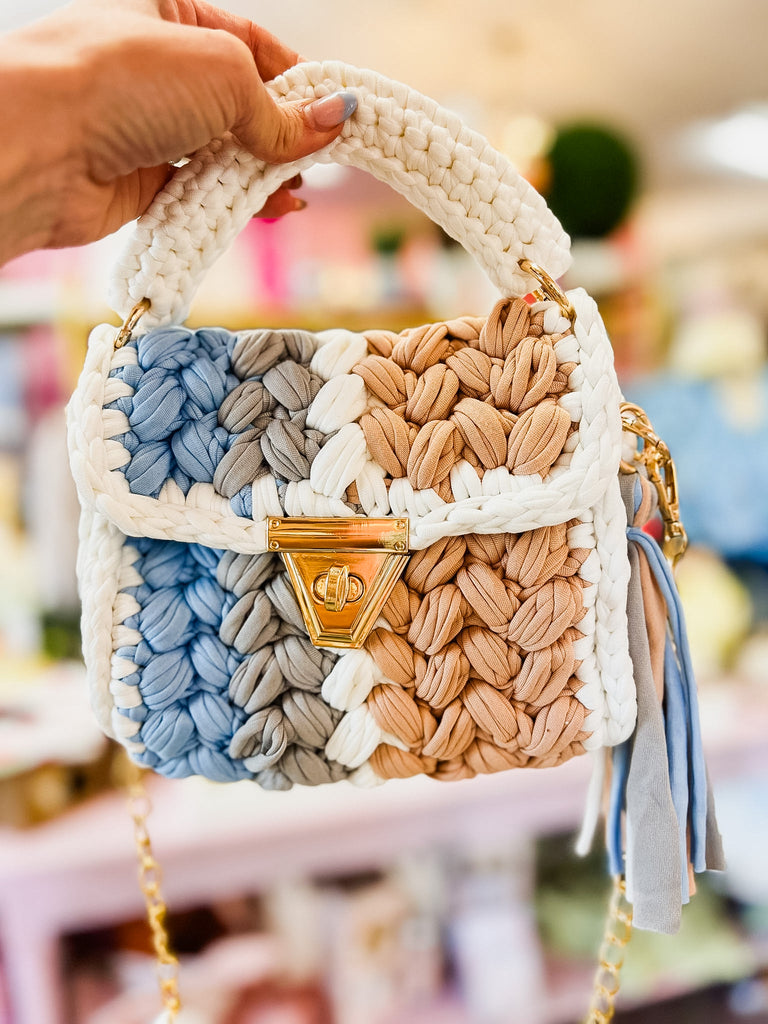 The KC Braided Bag - Neutral Stripe