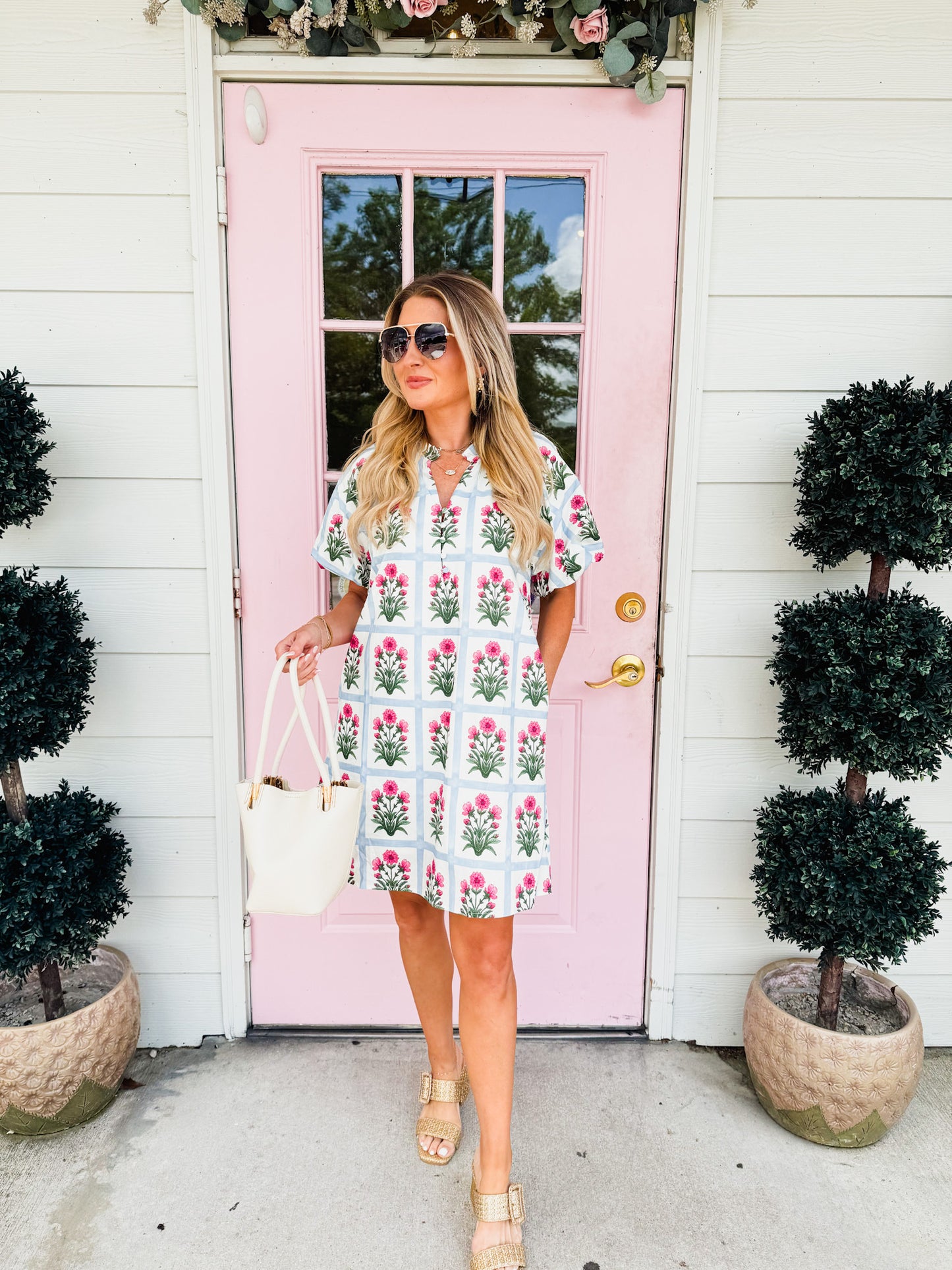 Home Grown Bubble Sleeve Mini Dress - Magenta