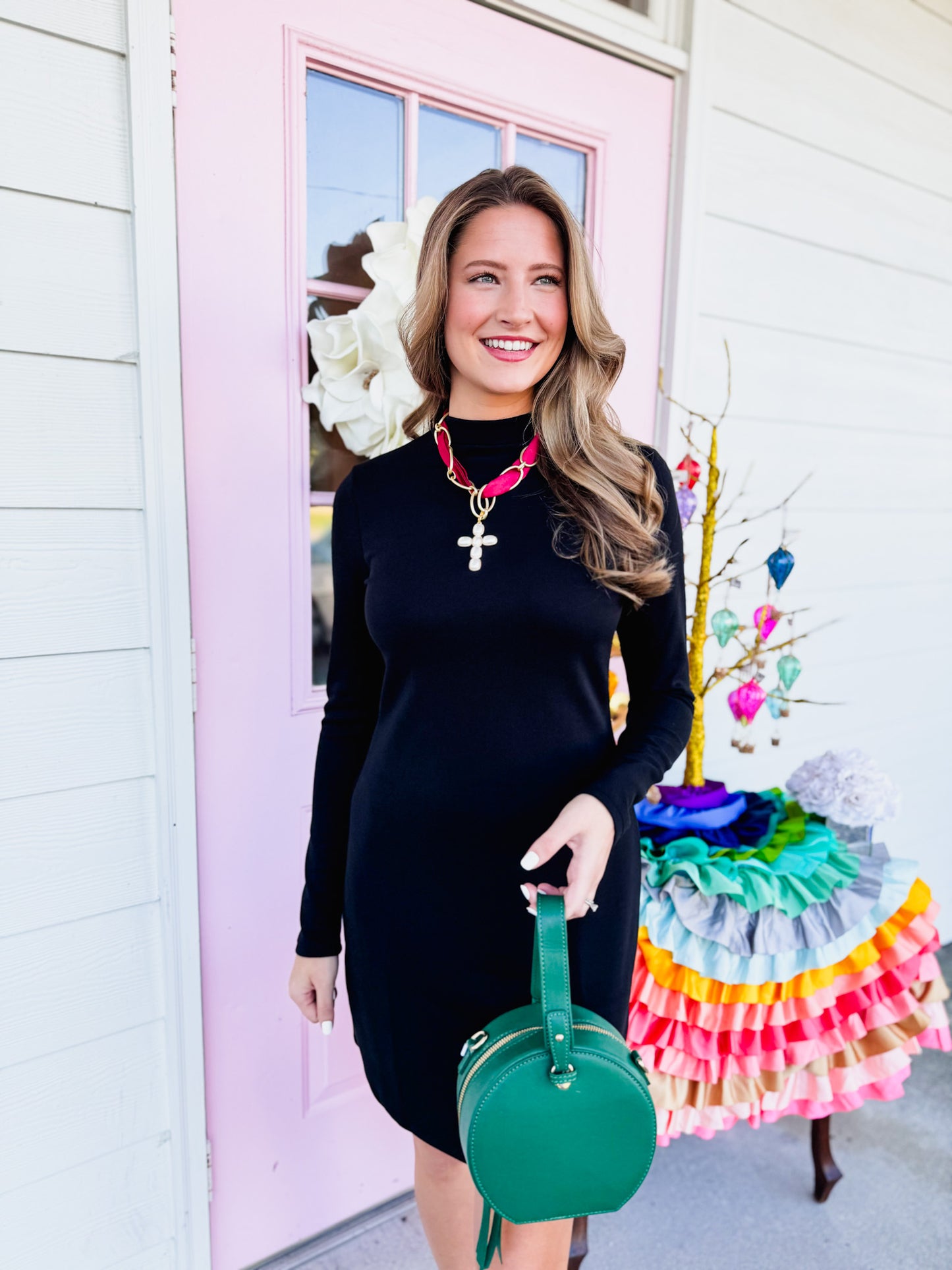 Hustle High Mock Neck Knit Mini Dress - Black