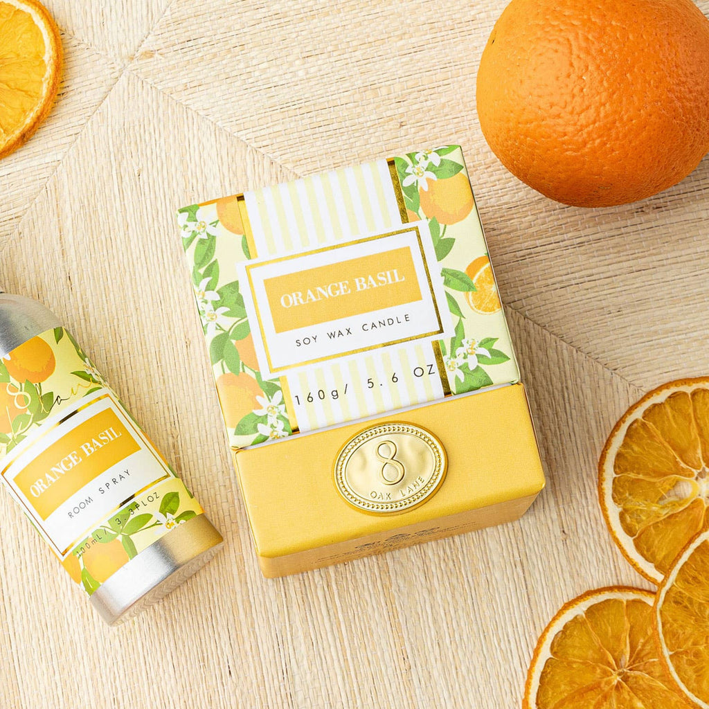 8 Oak Lane Boxed 9oz. Candle - Orange Blasil