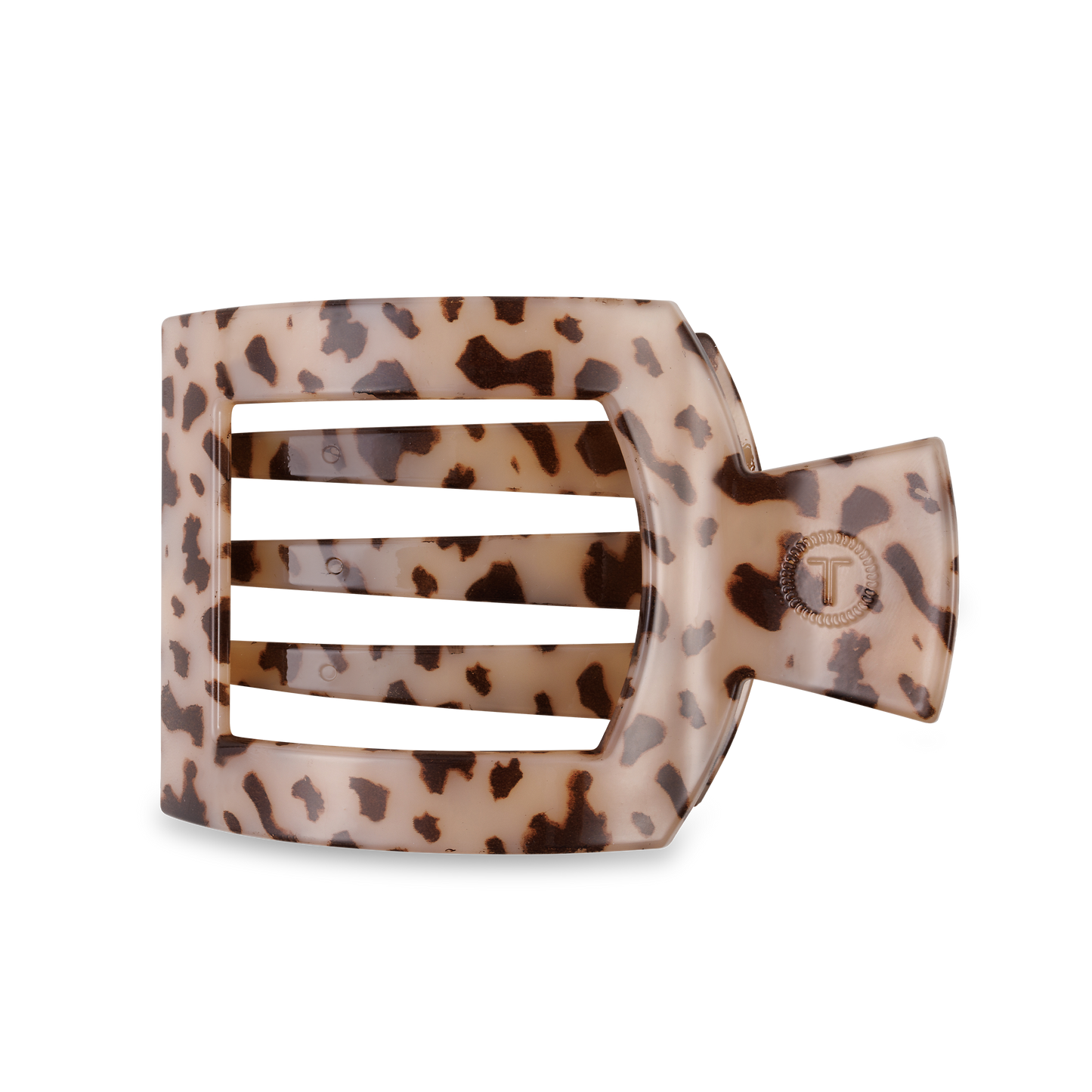 Teleties Square Flat Hair Clip | Large | Blonde Tortoise