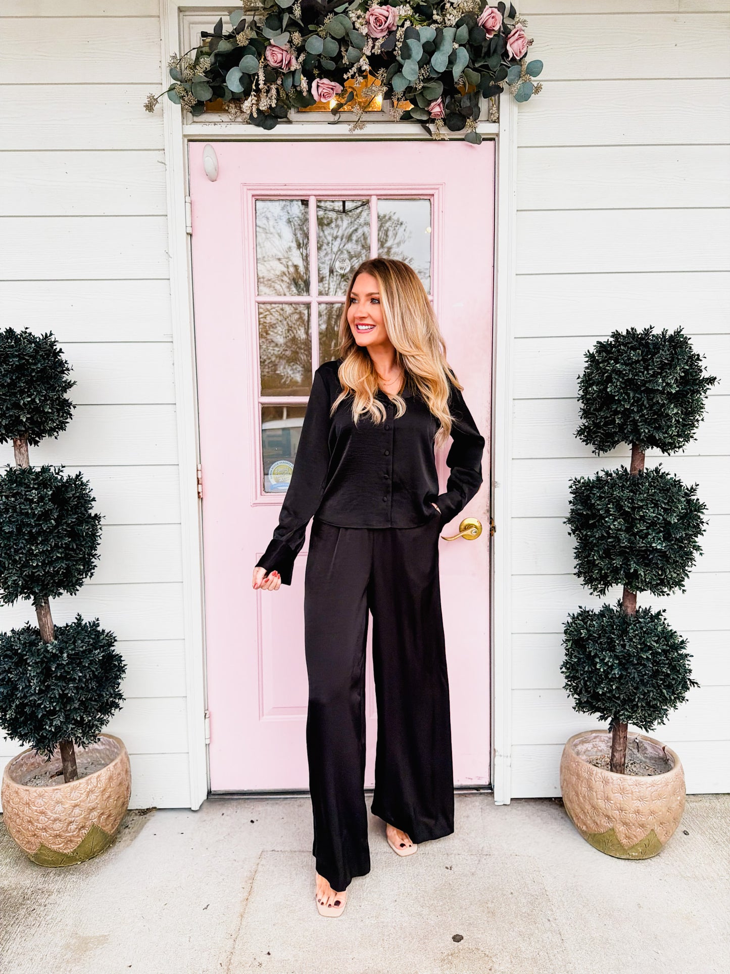 Z Supply Ana Satin Top - Black