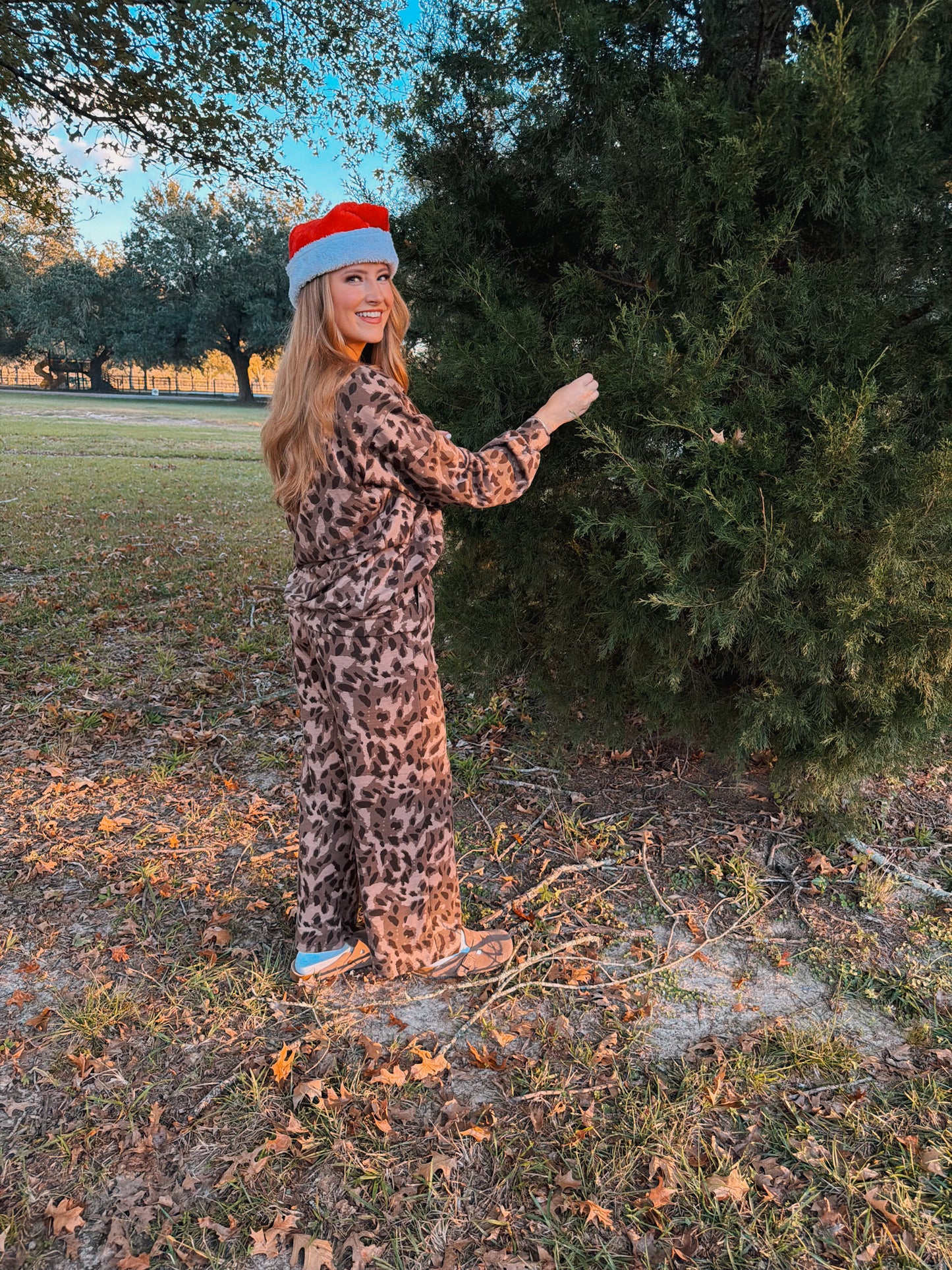 Animal Print Pant and Long Sleeve Top Set - Brown Multi