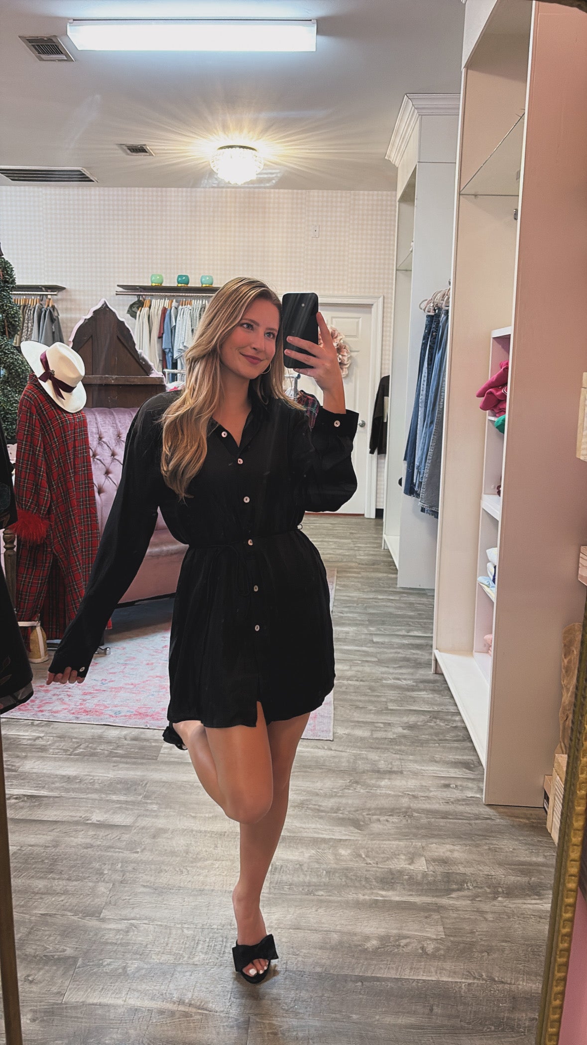 Standing On Faith Button Down Shirt Romper - Black