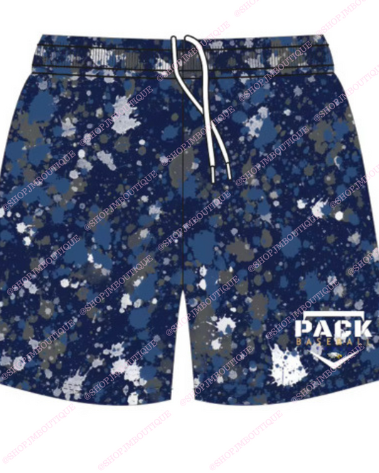 COMING SOON - Design 28 - Splatter Shorts - Blue Multi