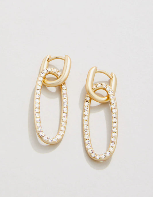 Hudson Convertible Hoop Earrings Crystal by Spartina 449