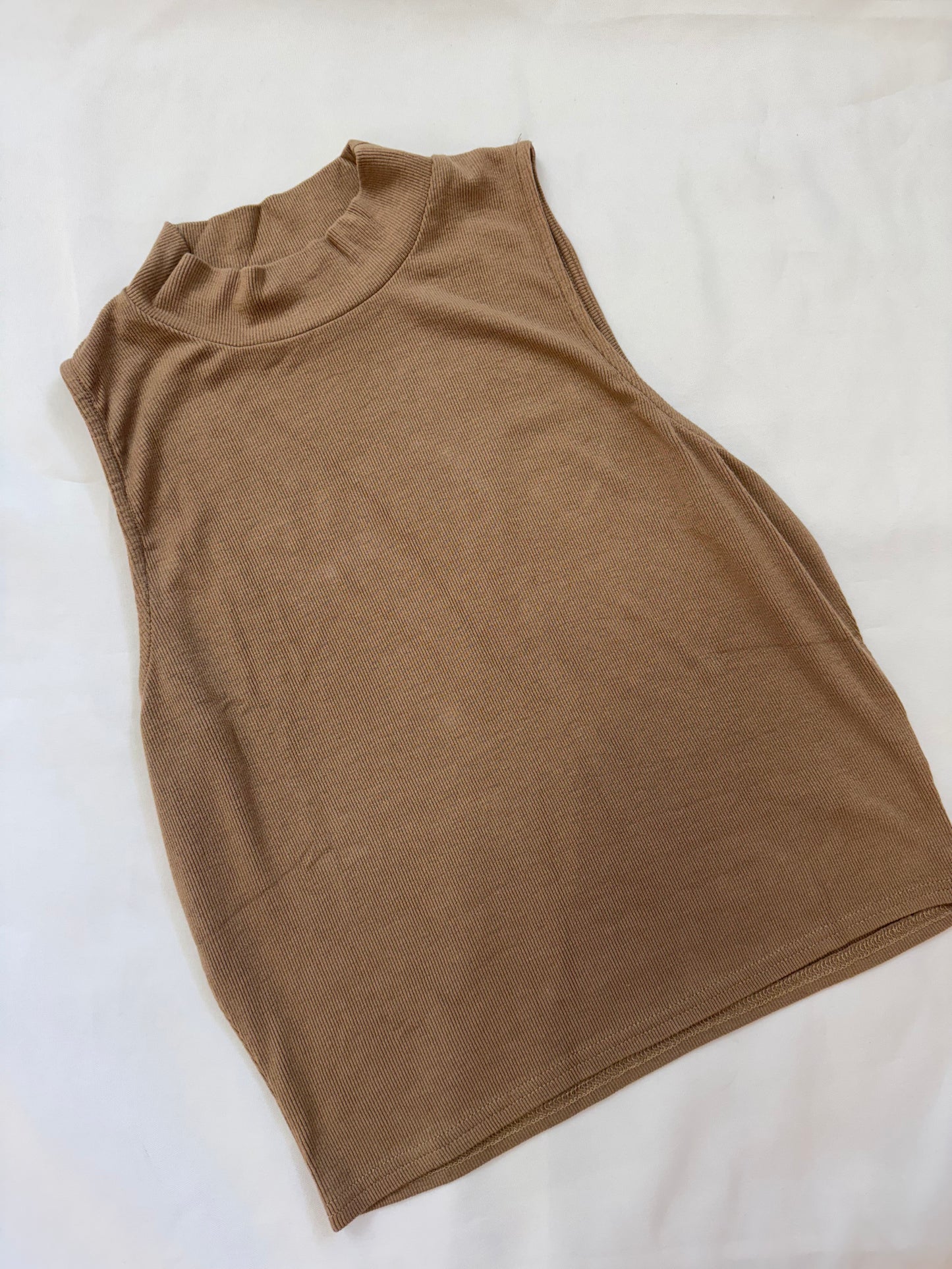 Ronan Mock Neck Sleeveless Top - Oak