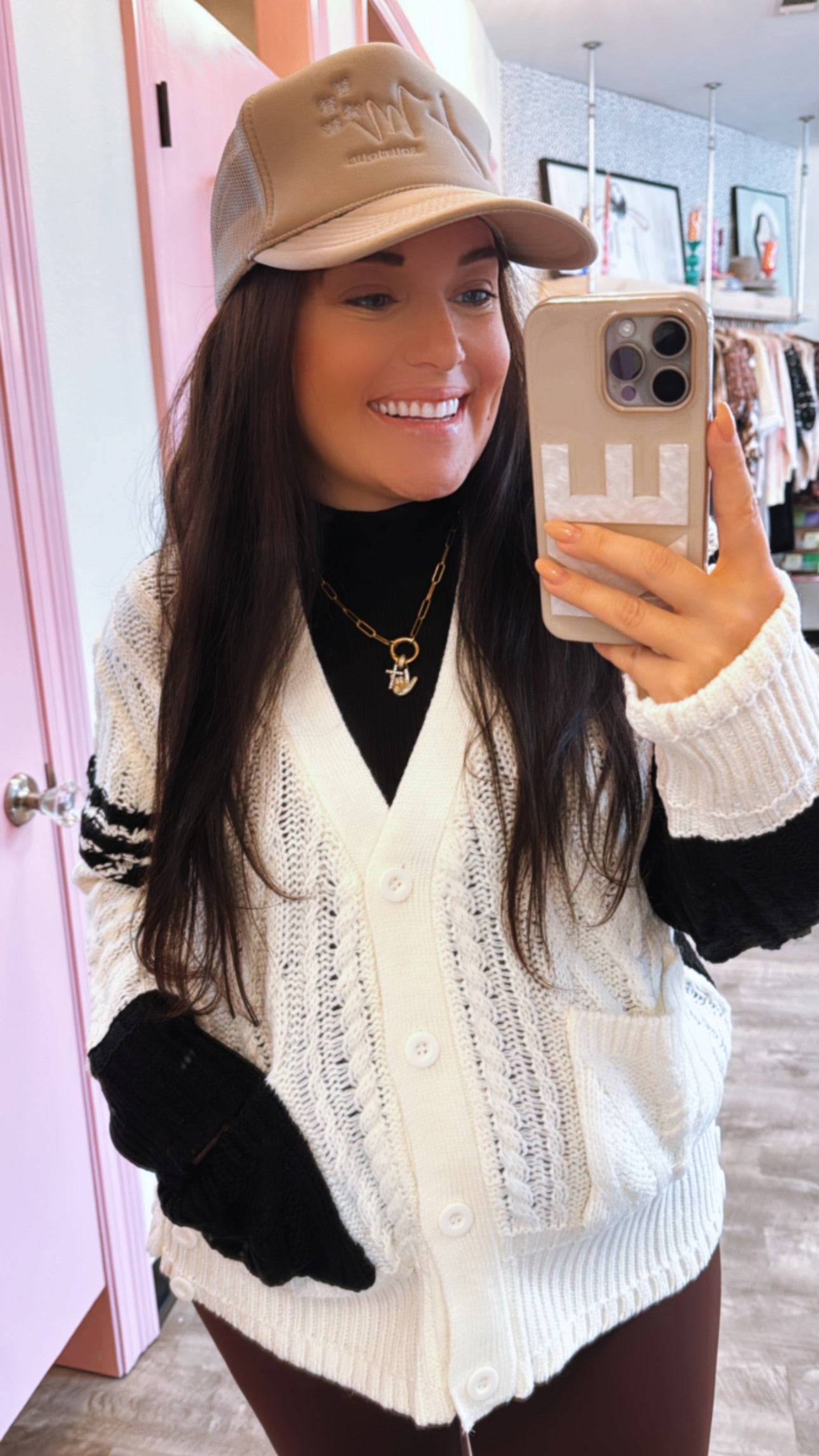 Elan Color Block Sweater Cardigan