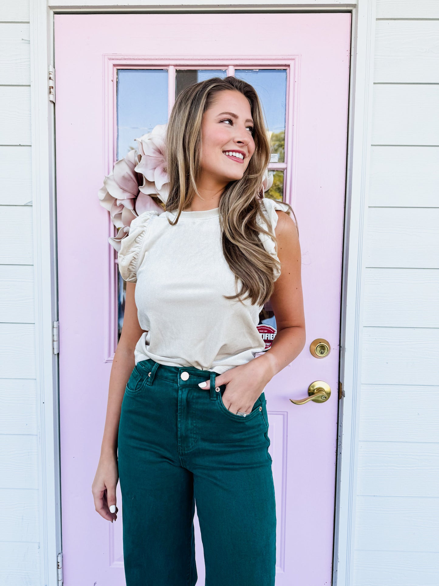 Another Love North Velvet Top - Pearl