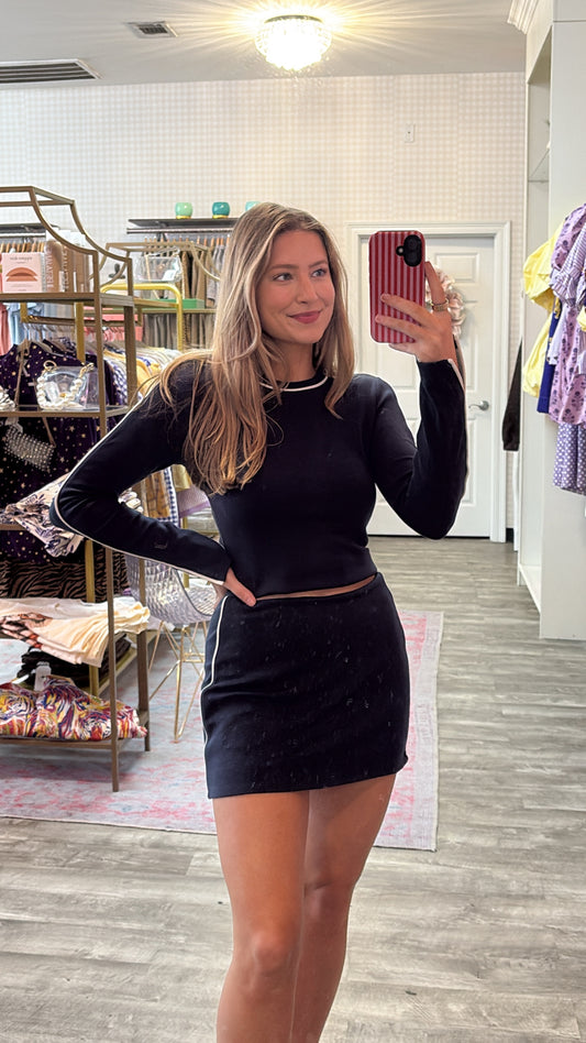 Z Supply School Spirit Mini Skirt - Eclipse
