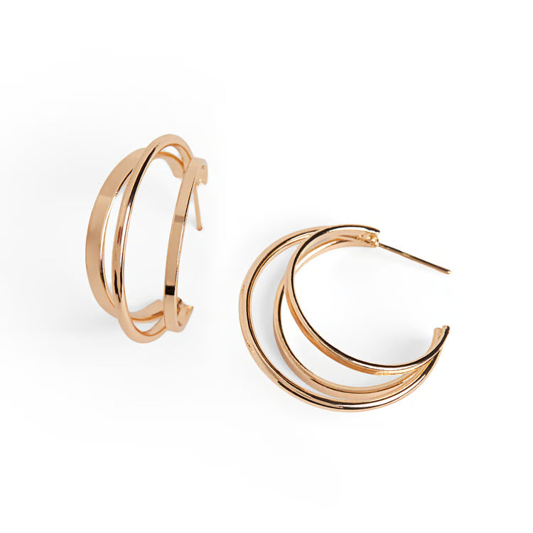 Whispers Multi Hoop Earrings - Gold