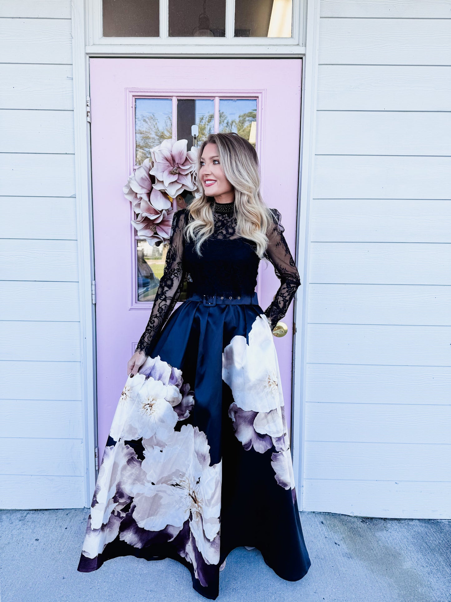 Dramatic Exit Printed Maxi Skirt - Black