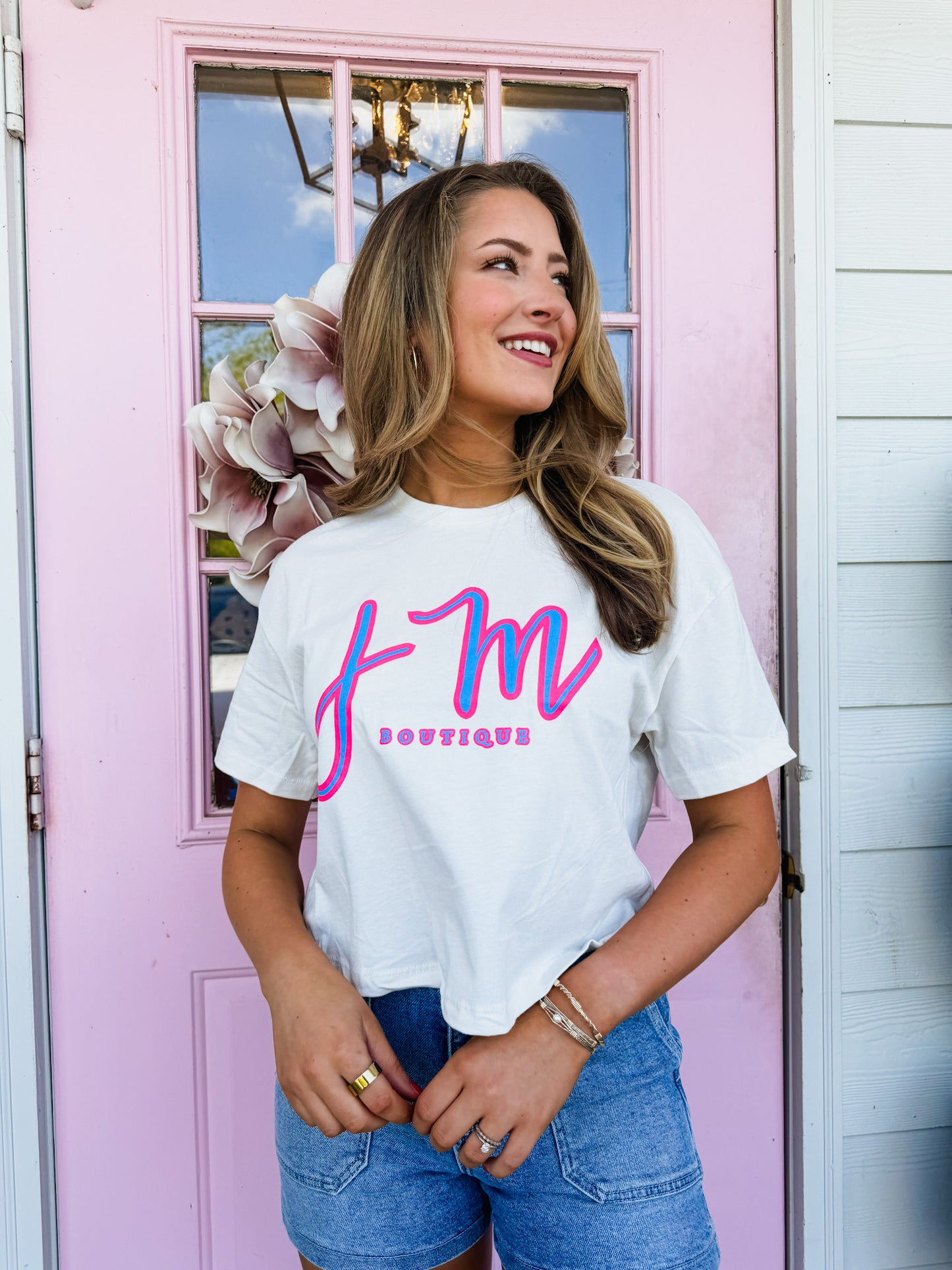 *NEW* JM Cropped Tee - Vintage White