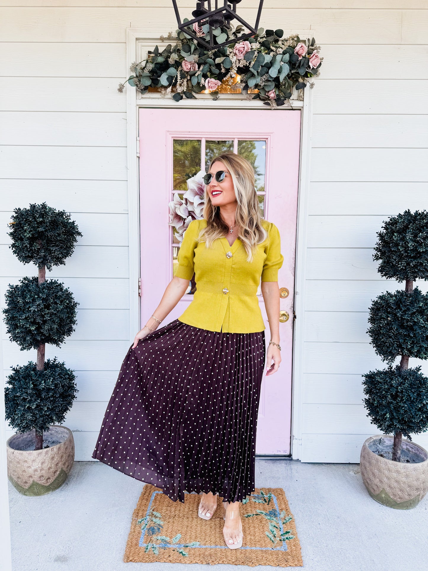 Runaway Love Ribbed Short Sleeve Cardigan - Chartreuse