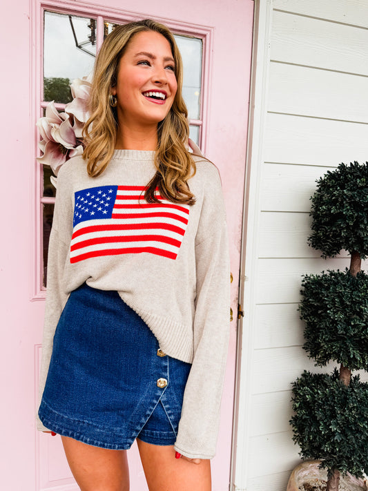 Z Supply Sienna Patriot Sweater - Natural Heather