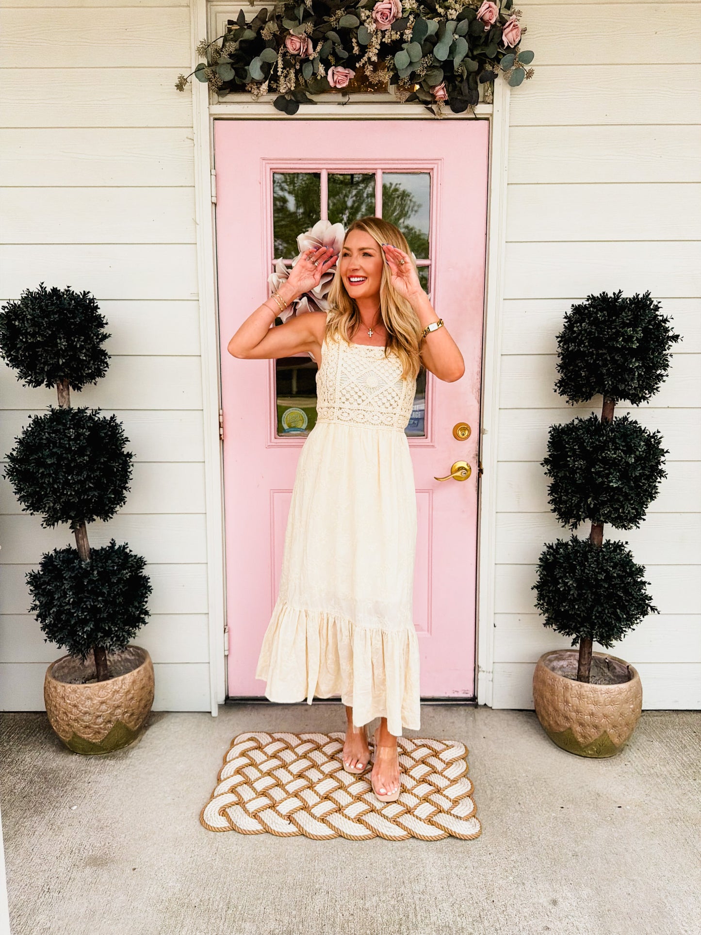 Another Love Hayden Crochet Dress - Vintage Cream
