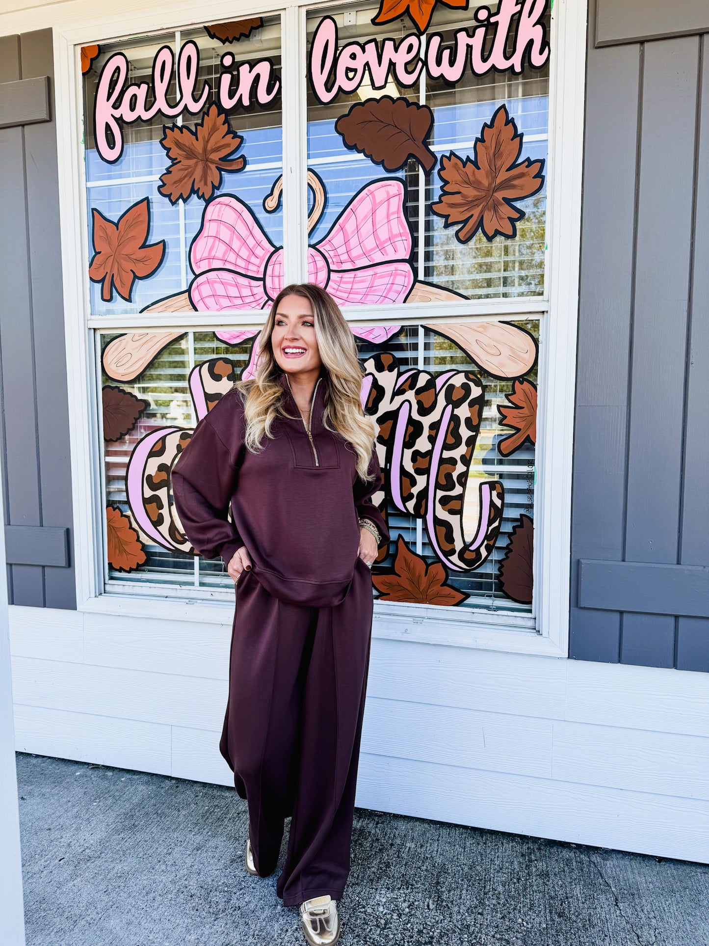 In The Groove Wide Leg Drawstring Pants - Espresso