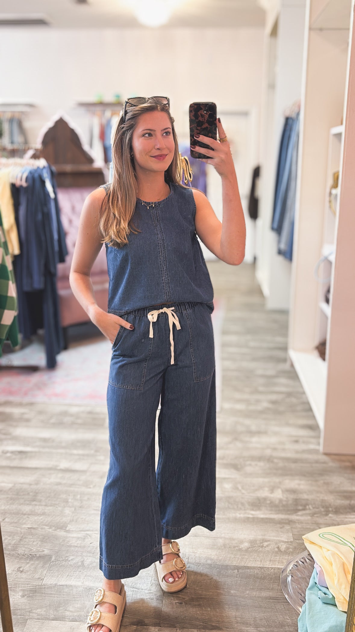 Z Supply Sun Seeker Denim Tank - Deep Water