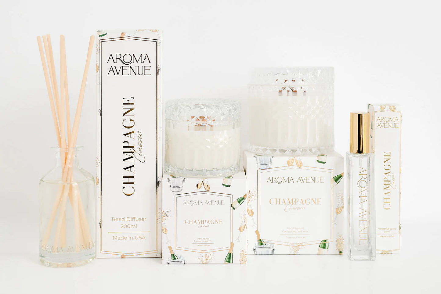 Aroma Avenue 7oz. Candle - Champagne
