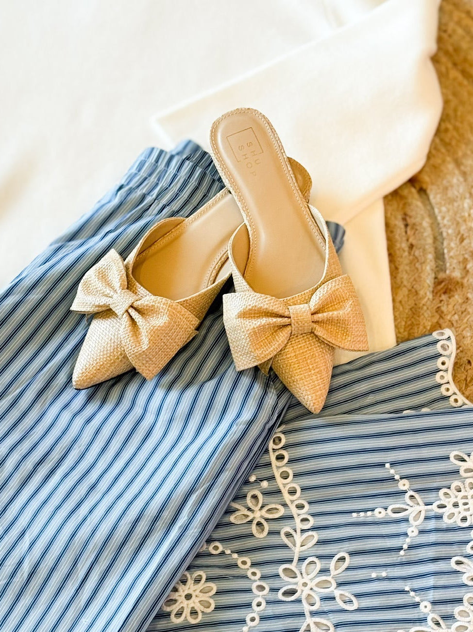 Dorothy Bow Mule - Natural Woven