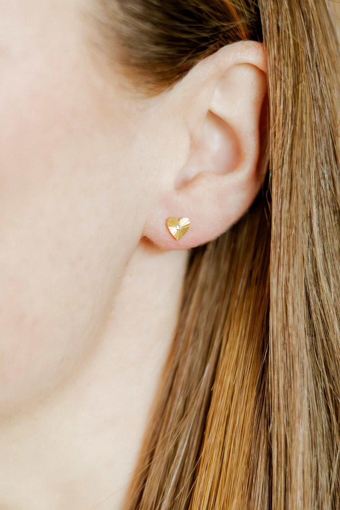 Andrea Heart - Screwback Stud Earrings
