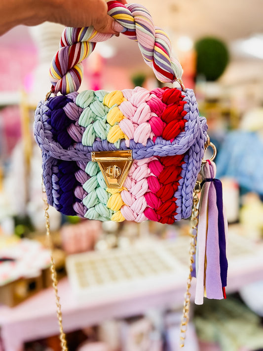 The KC Braided Bag - Multi Stripe