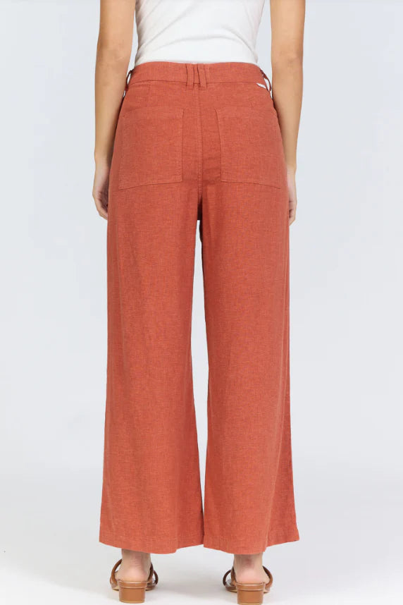 Dear John Wide Leg Linen Audrey - Burnt Brick