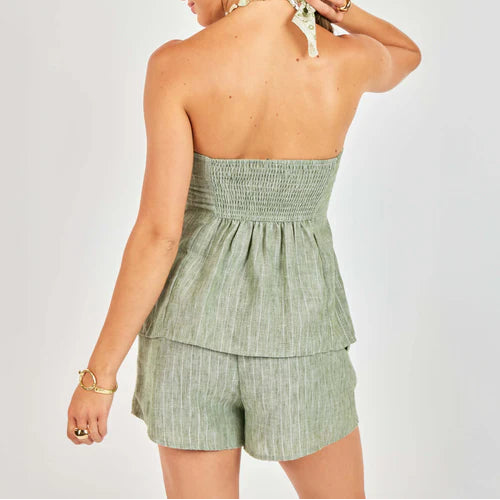 Waves Tube Top - Sage Green