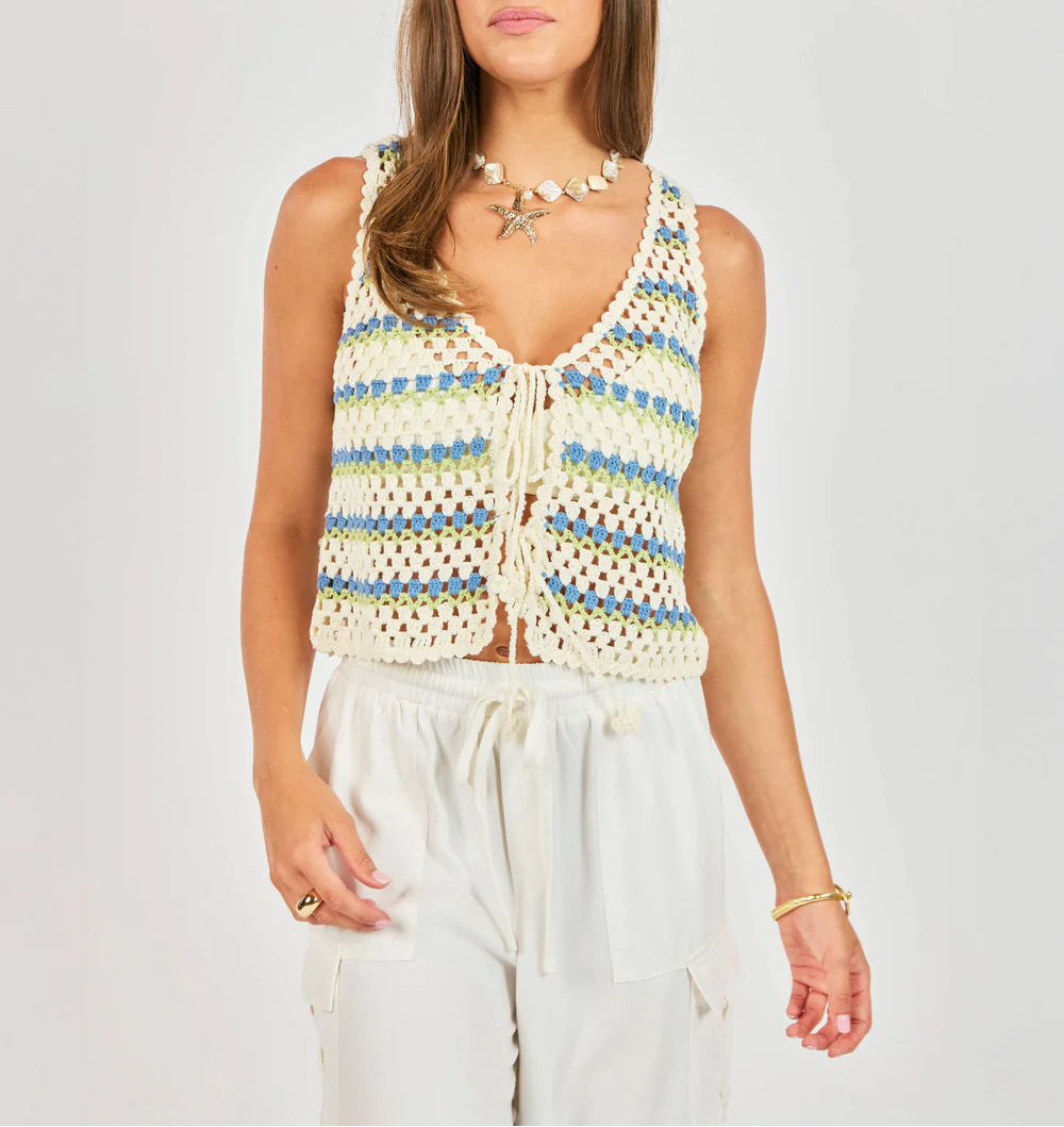Stairsteps Crochet Vest - Multi