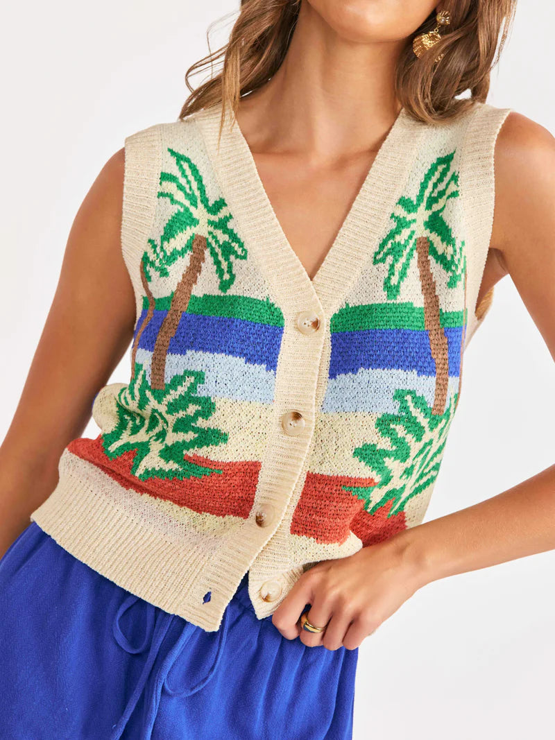 Palms Sweater Vest - Multi