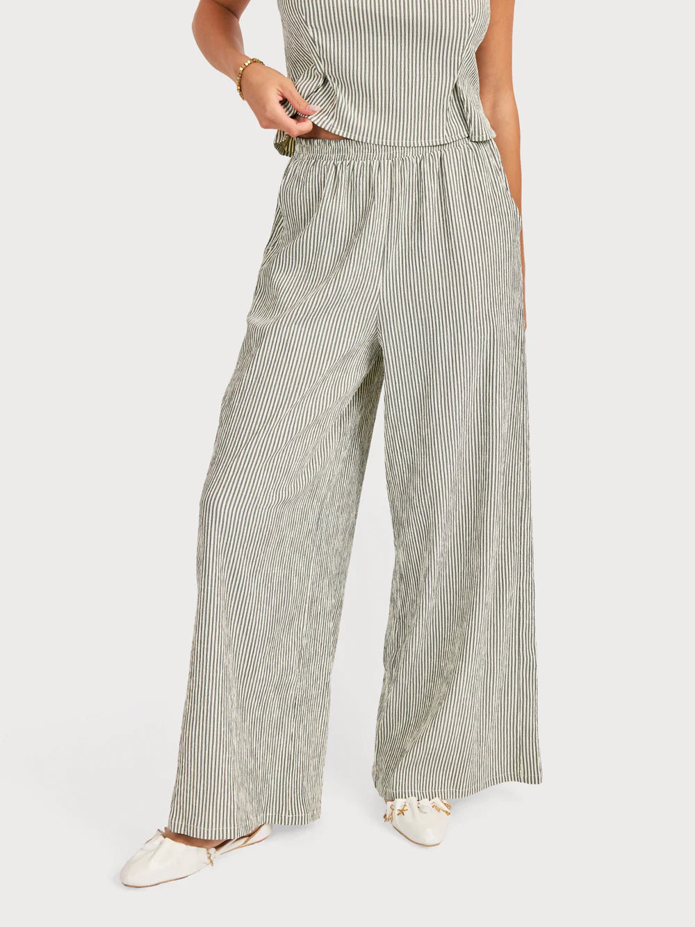 See Me Stripe Pants - Black/Cream
