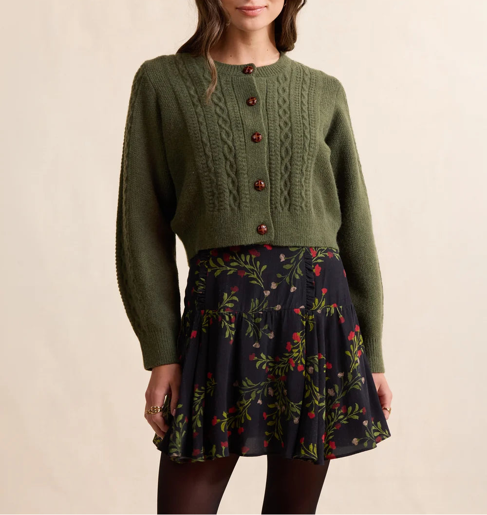 Vivienne Cable Knit Sweater - Green