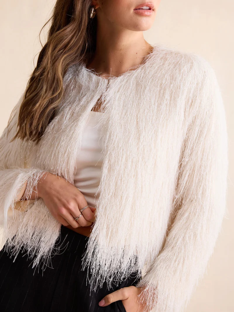 Angel Wings Fringe Jacket - Ivory
