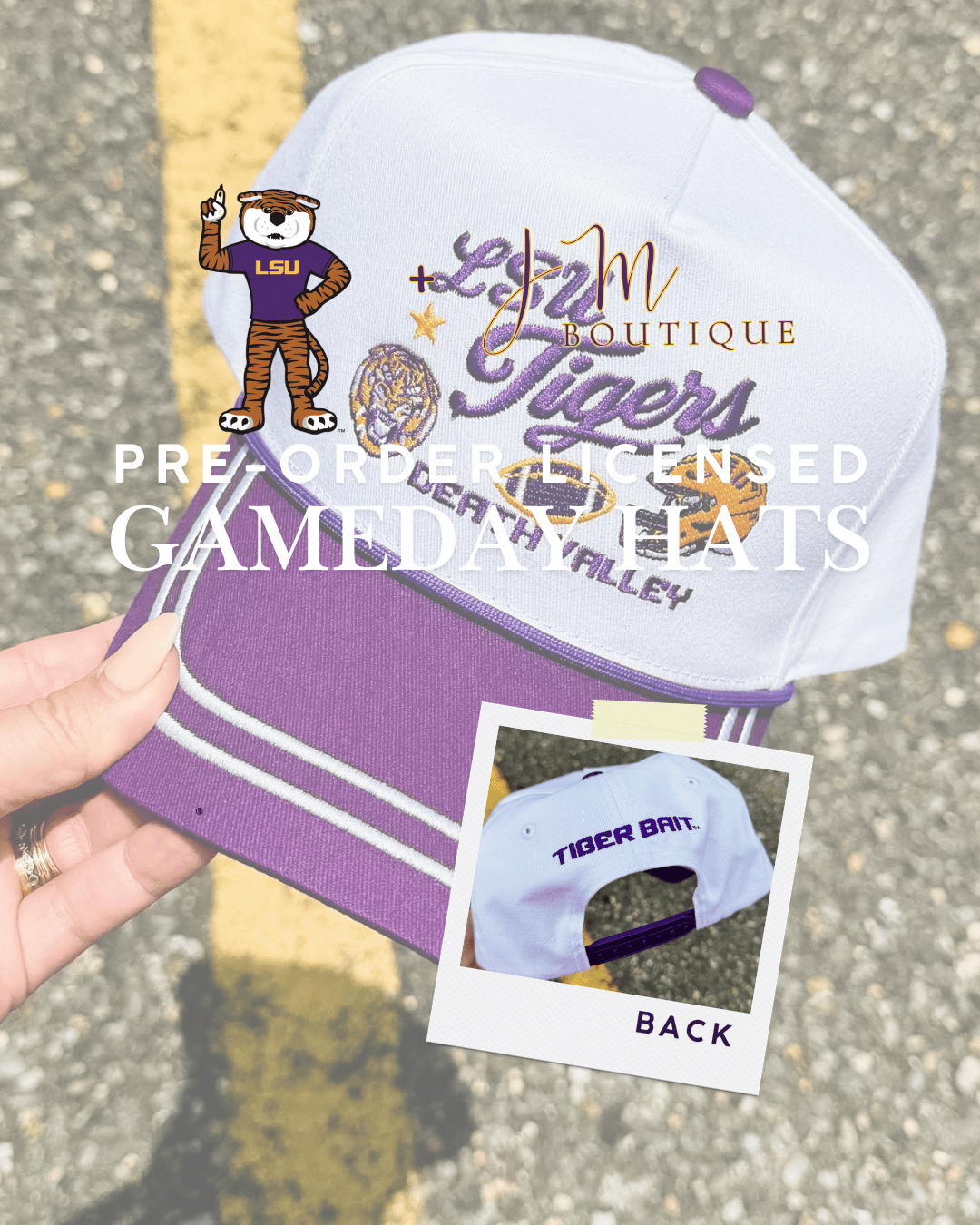 PRE-ORDER LSU Tigers Licensed Multi Logo Adjustable Hat - Purple/White