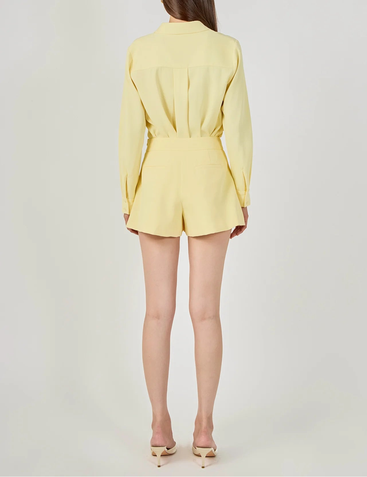 Bayou Babe Net Pocket Button Up Shirt - Light Yellow