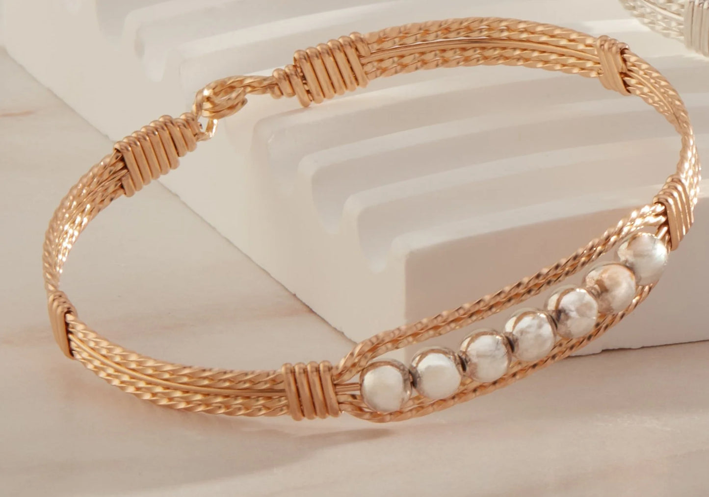 Answered Prayers Bracelet - 14K Gold Artist Wire and Sterling Silver Beads