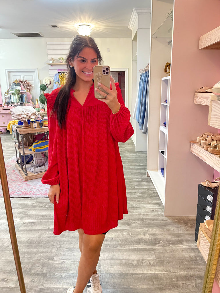 Any Other Night Ruffle Trim Dress