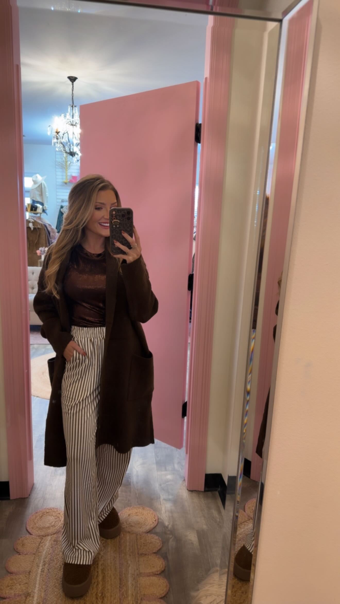 Road Trip Approved Cozy Long  - Chocolate Brown