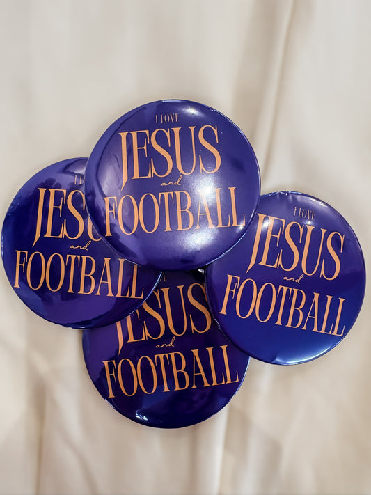 Gameday Button - Jesus & Football