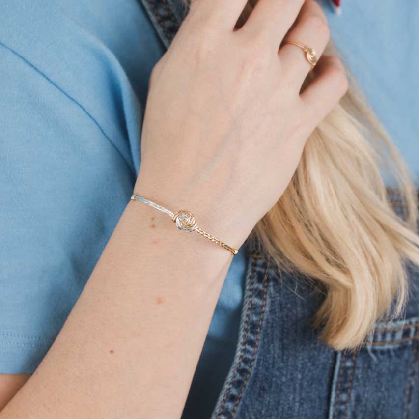 Friends Bracelet - 14K Gold Artist Wire & Silver