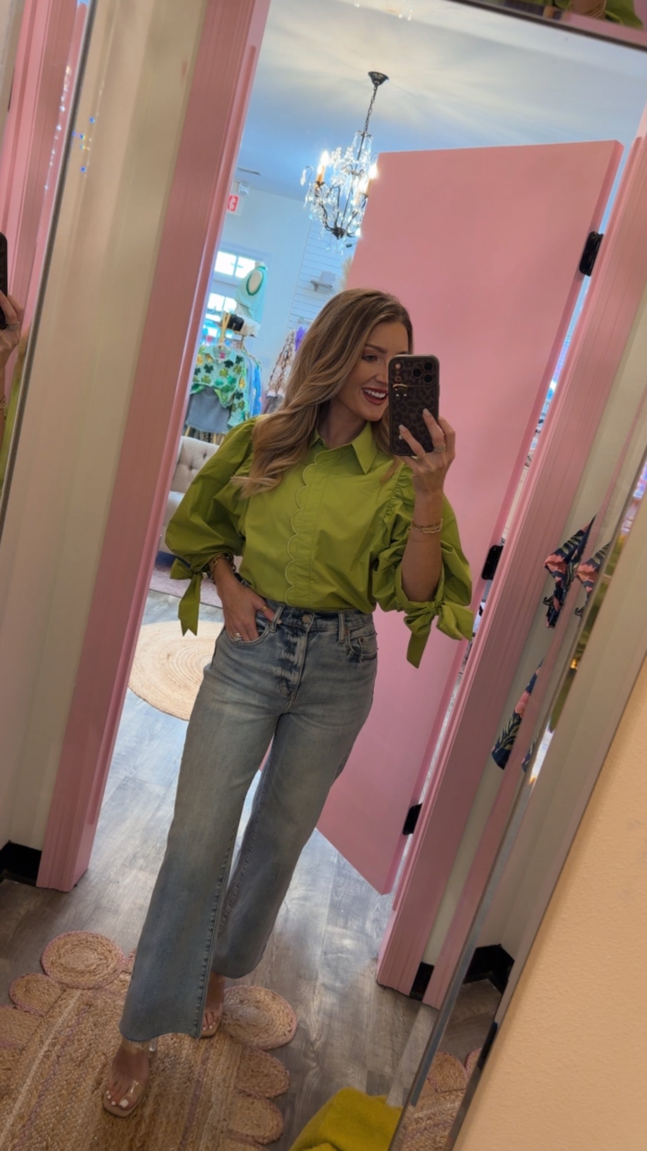 Show Stopper Tie Sleeve Top - Chartreuse