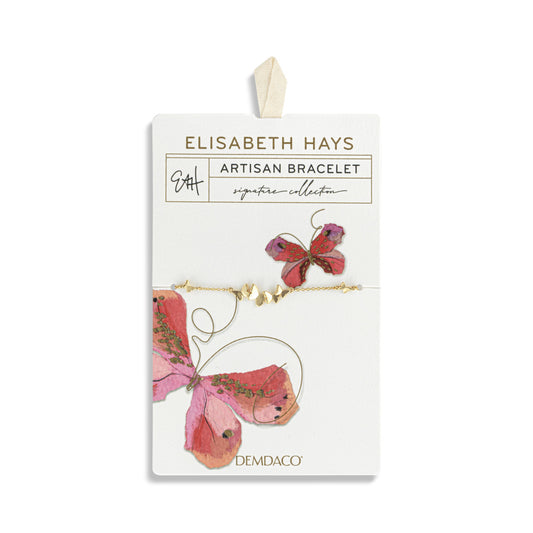 Butterfly Cluster Gold Bracelet - 6.5in