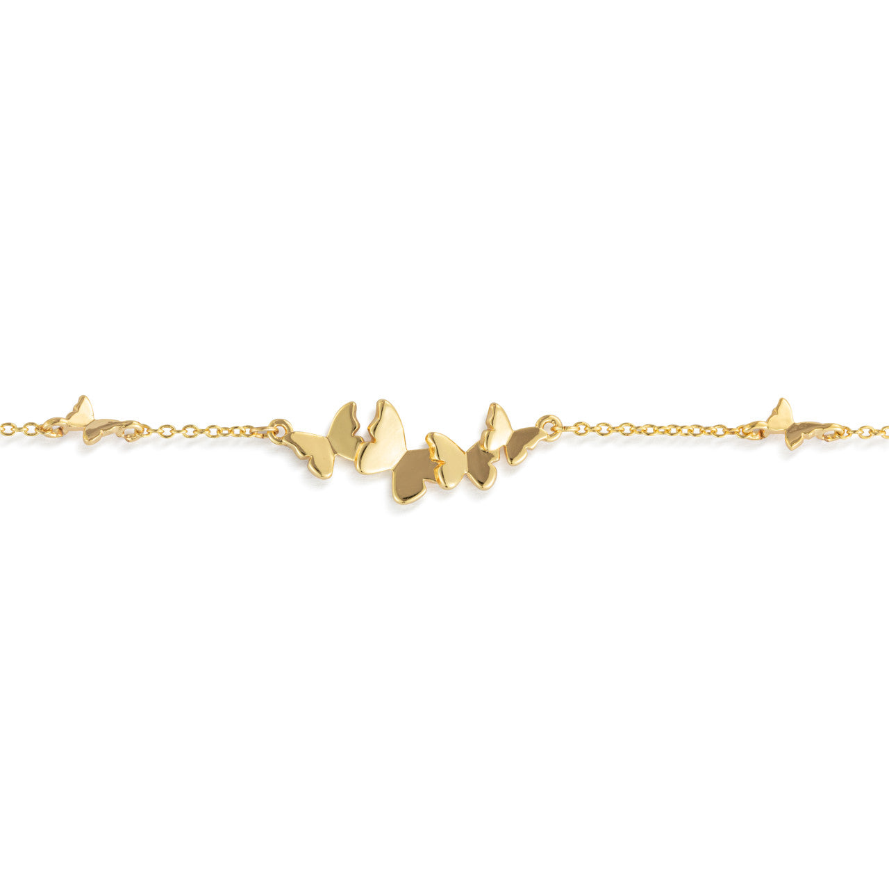 Butterfly Cluster Gold Bracelet - 6.5in