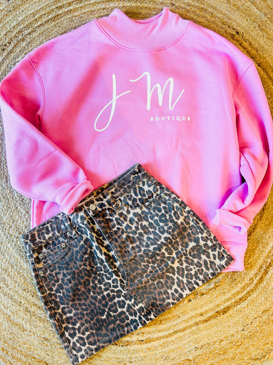 JM Mock Neck Sweatshirt - Pink